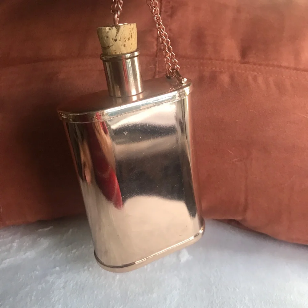 Elegant‎ Copper Flask with Chain and Cork Closure